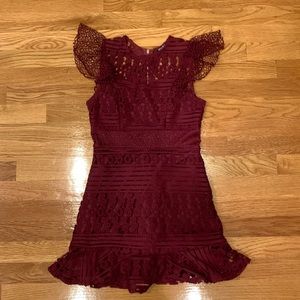 Girls Dress maroon lace